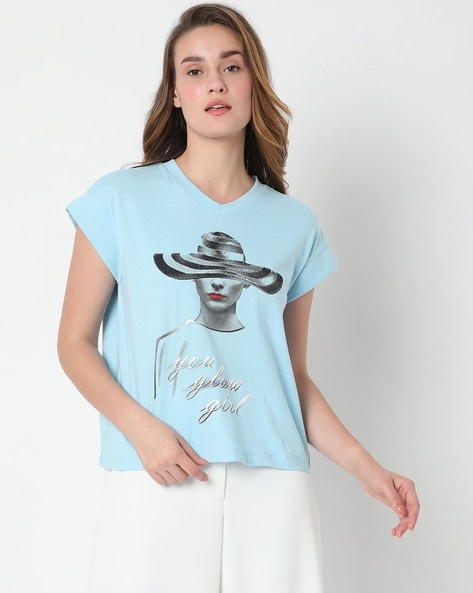 Vero Moda Printed V-neck T-shirt