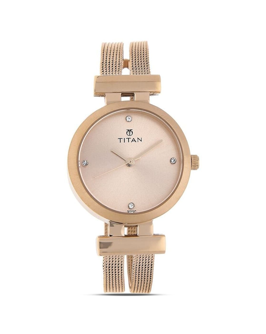 Titan womens watch rose gold sale