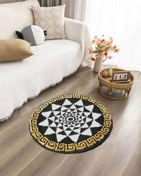 Geometric Print Antiskid Round Rug 2'-image-49