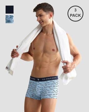 u.s. polo assn. Men Pack of 3 Printed Trunks with Elasticated Waistband-picture-51