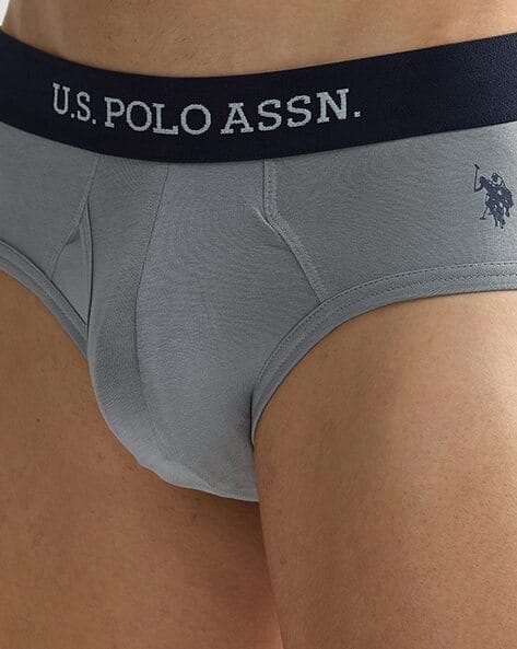 Buy Grey Navy Blue Briefs for Men by Polo Online