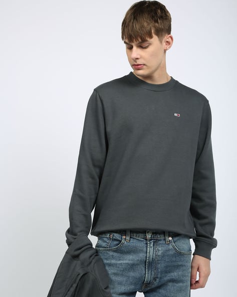 Men Regular Sleeve Flag Crew-Neck Sweatshirt