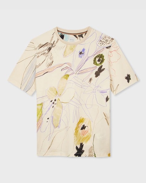 Buy PAUL SMITH Sketchbook Botanical Print Cotton Regular Fit T