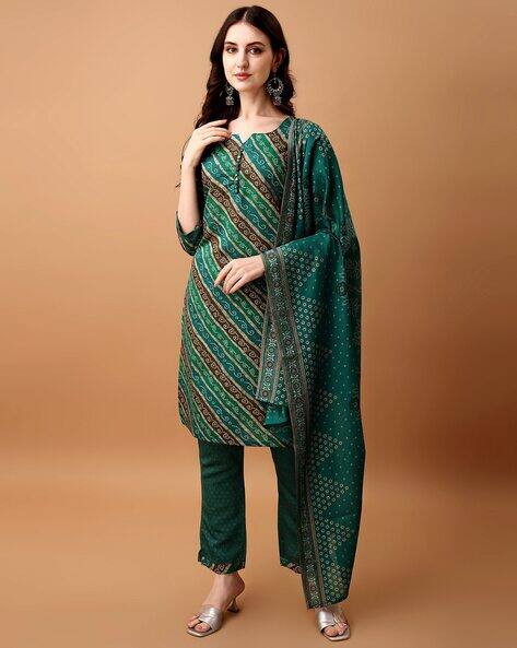 GRANTHVA-FAB Women Printed Straight Kurta Set