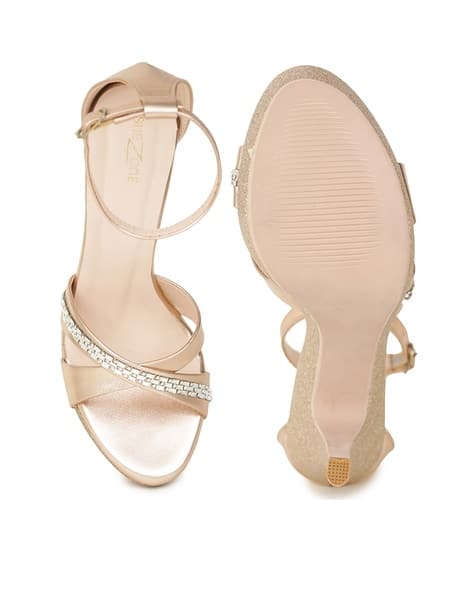 Buy Rose Gold Heeled Sandals for Women by SHEZONE Online