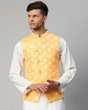 manq Men Nehru Jacket with Welt Pockets-picture-17