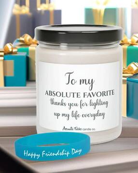 aromaticfables Mogra Bliss Friendship Day Scented Candle & Friendship Band-picture-34