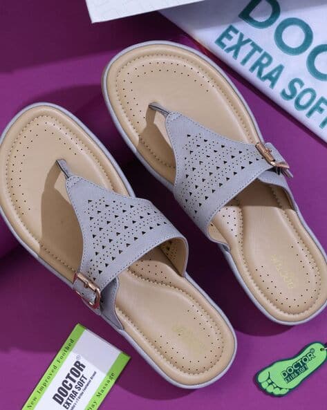 Buy Grey Flip Flop Slippers for Women by Doctor Extra Soft
