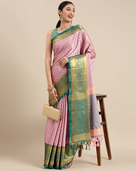 PANZORA Printed Saree with Tassels