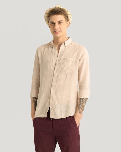 Spread Collar Shirt with Full Sleeves