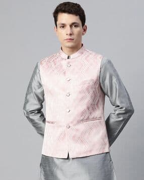 manq Men Nehru Jacket with Welt Pockets-picture-49