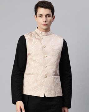 manq Men Nehru Jacket with Welt Pockets-picture-10