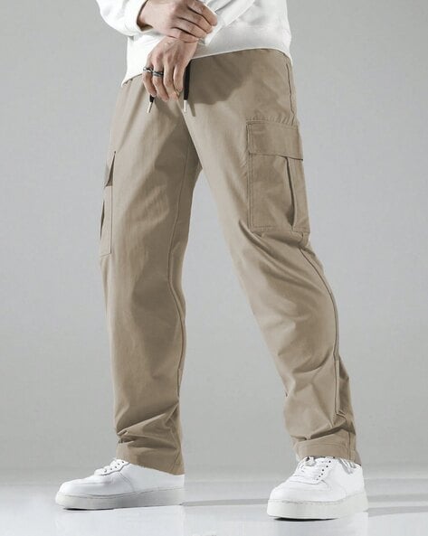 Relaxed Fit Flat-Front Cargo Pants