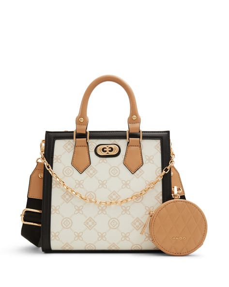 Women Micro Print Satchel Bag with Coin Pouch