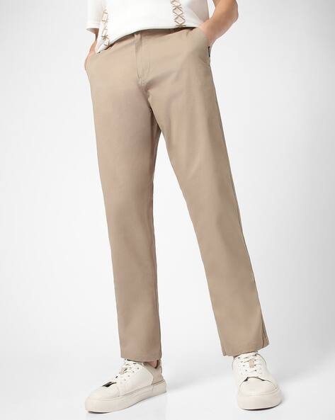 Beige Uniqlo Chino Skinny Fit Linen Blend Relaxed Pants UNIQLO US