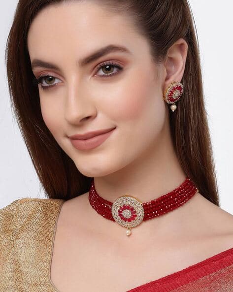Buy Red FashionJewellerySets for Women by Zeneme Online Ajio