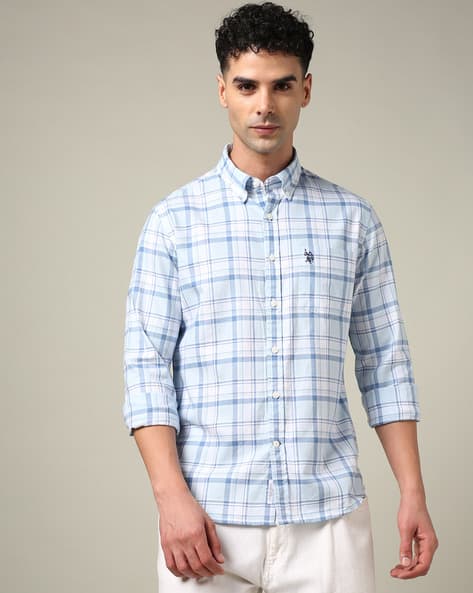 U.S. Polo Assn. Men Checked Tailored Fit Shirt