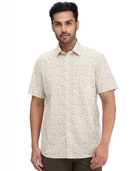 Colorplus Men Tailored Fit Spread-Collar Shirt