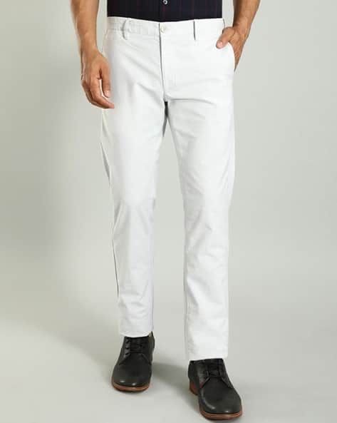 Men Patterned Slim Fit Flat-Front Trousers