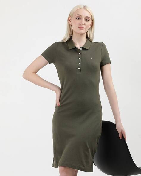 green silk dress short Iza Slip Dress in Satin Forest Green main image 0