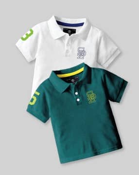 Boys Pack of 2 Typographic Print Polo T-Shirts