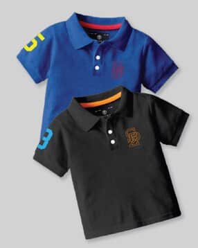 codez Boys Pack of 2 Typographic Print Regular Fit Polo T-Shirts-picture-13