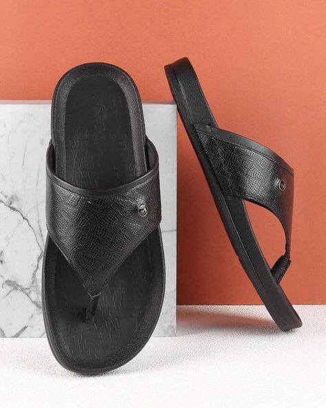 Buy Black Flip Flop Slippers for Men by Metro Online Ajio