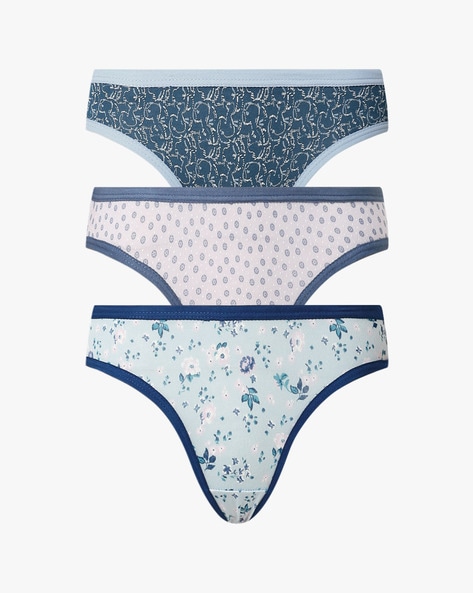 Pack of 3 Printed Low-Rise Bikinis