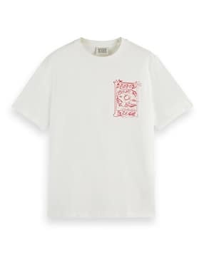 scotch & soda Front Chest Artwork Regular Fit Crew-Neck T-Shirt-picture-50