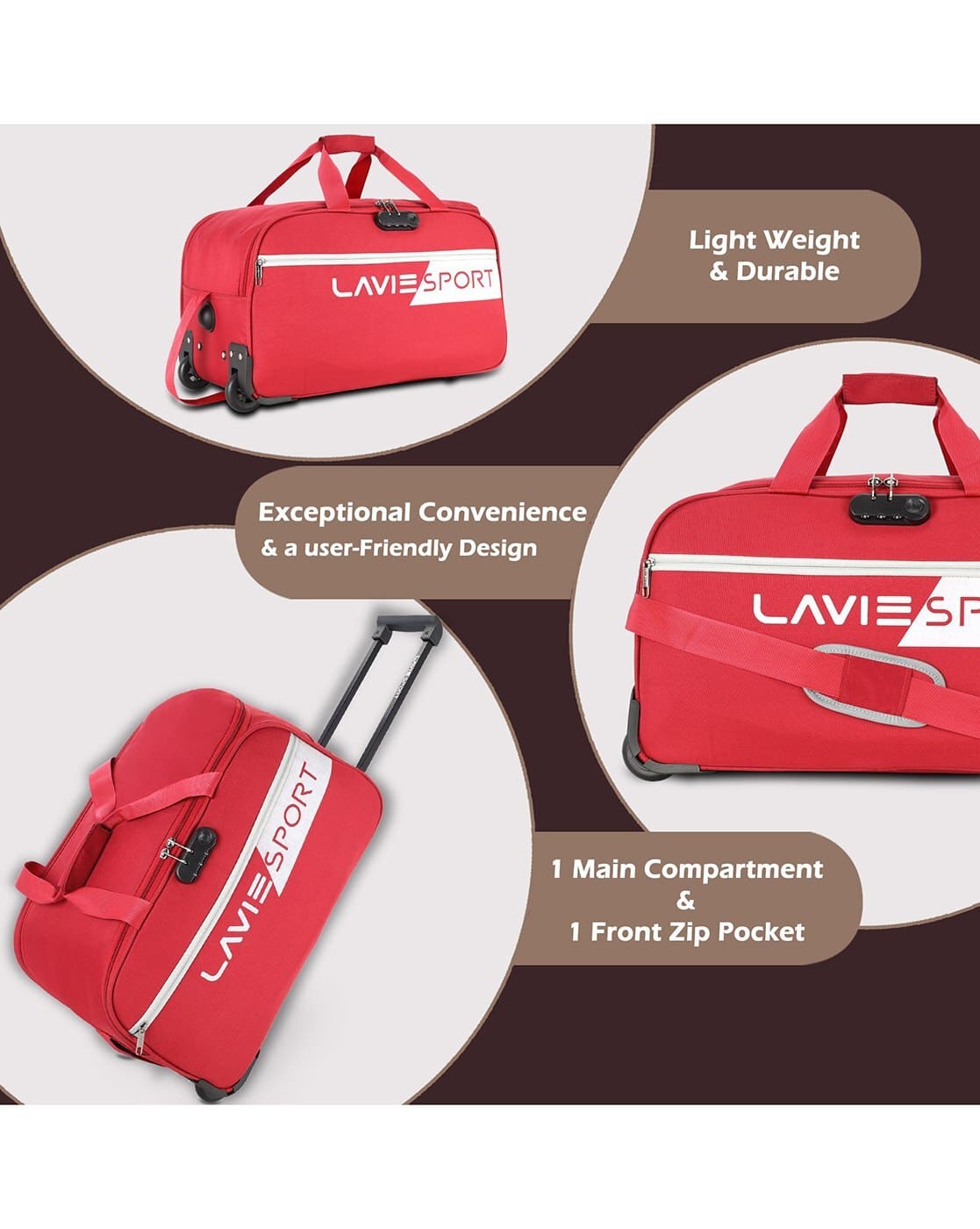 Buy Red Sports Utility Bag for Men by Lavie Sport Online
