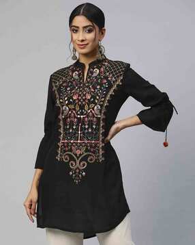 Women Embroidered Straight Tunic
