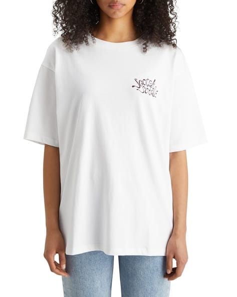 Oversized Fit Crew-Neck T-Shirt with Front Back
