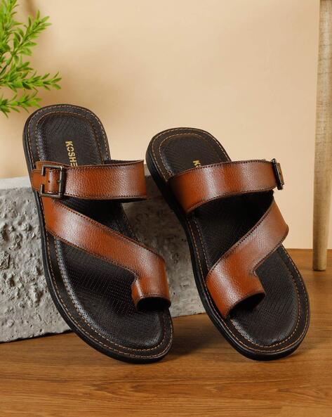 Kosher Men Toe-Ring Flip-Flops with Buckle-Closure