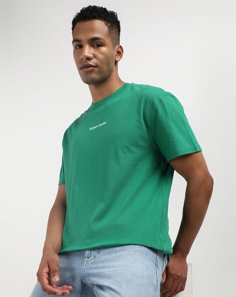 TOMMY HILFIGER Men Regular Fit Crew-Neck T-Shirt with Brand Print