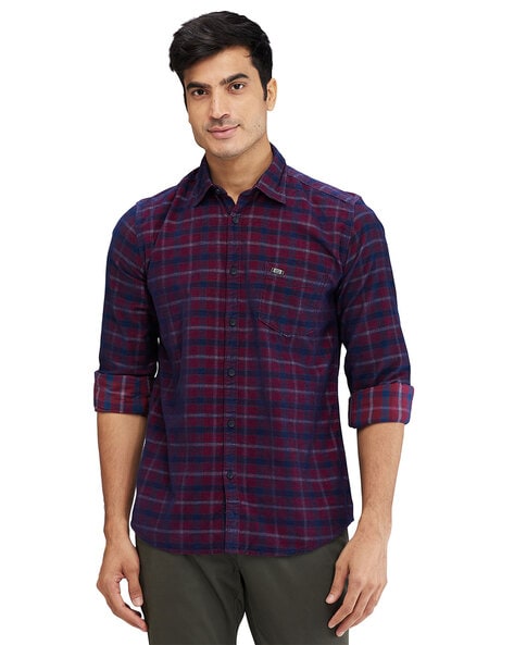 Parx Men Checked Slim Fit Shirt