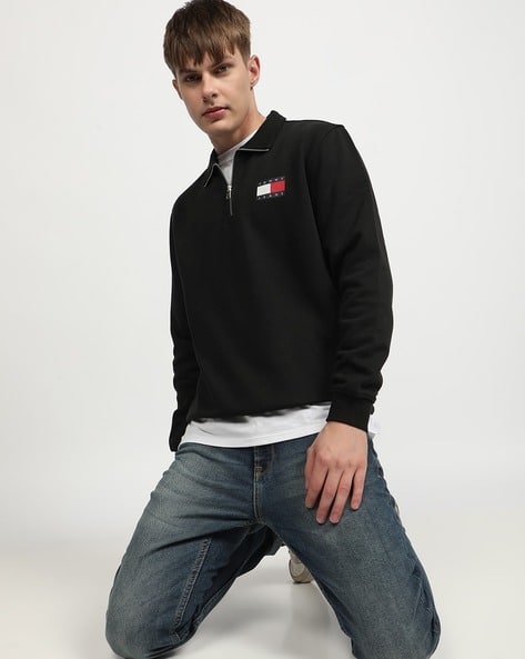 Regular Fit Sweatshirt with Half-Zip Closure