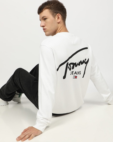 Men Brand Print Regular Fit Sweatshirt