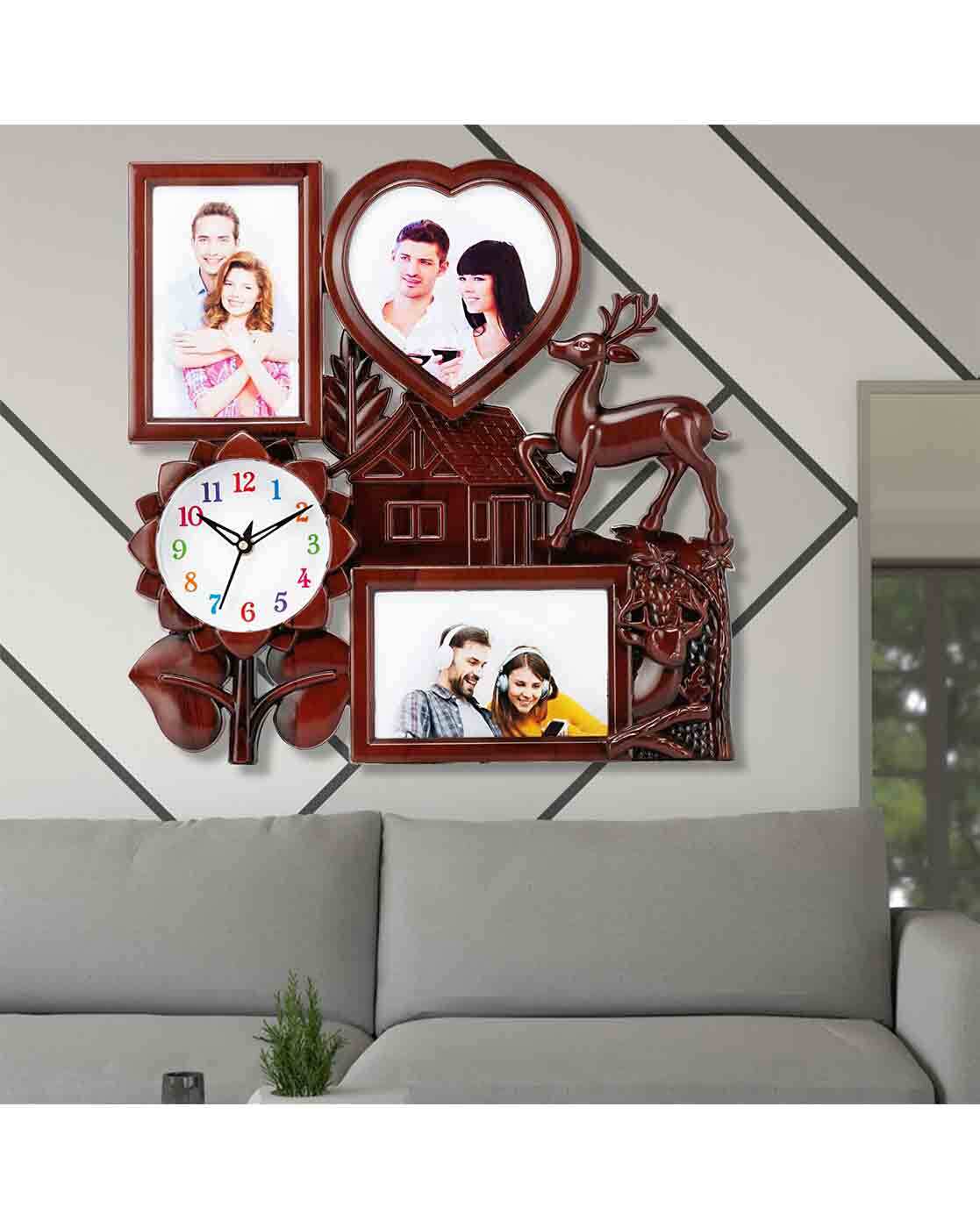 Buy ATTRACTIONZ Photo Frame Analogue Wall Clock Online | Ajio.com