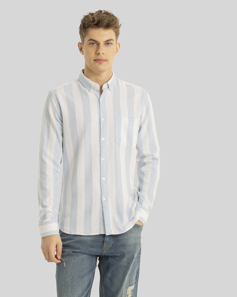 Spread Collar Shirt with Full Sleeves