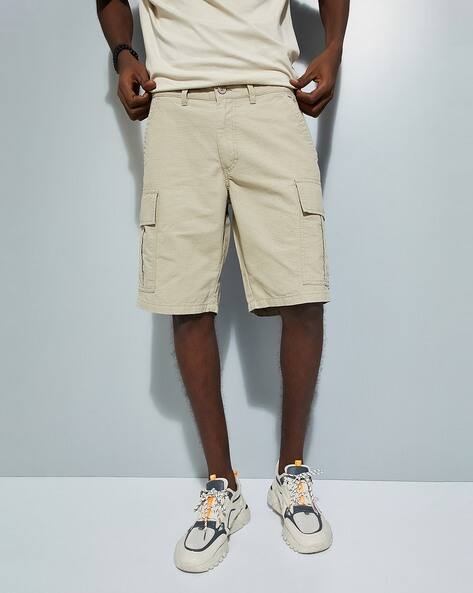 Urb_n Men Buy Mens Cargo Shorts Online Buy Beige Shorts 3/4ths For