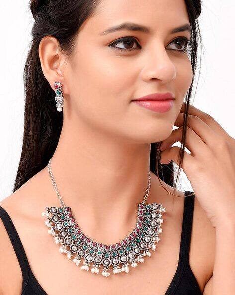 Silvermerc Designs Silver-Plated Necklace & Earrings Set