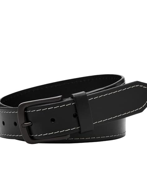 FOSSIL Leather Wide Belt with Tang-Buckle Closure