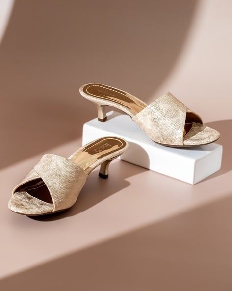 Buy Gold Heeled Sandals for Women by Online