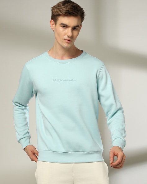 Men Regular Fit Sweatshirt with Typographic Print