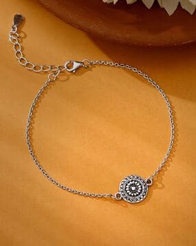 giva Men Sterling Silver Vintage Floral Chain Rakhi-picture-35