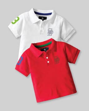 codez Pack of 2 Boys Graphic Print Polo T-Shirts-picture-19