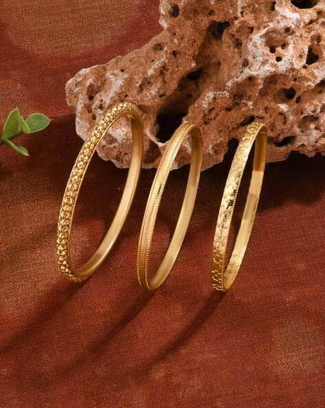 Women Set of Gold-Plated Slip-On Bangles