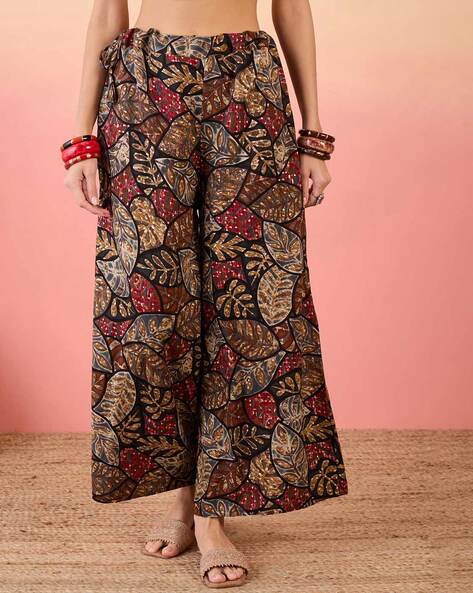 Women Leaf Print Palazzos Price in India