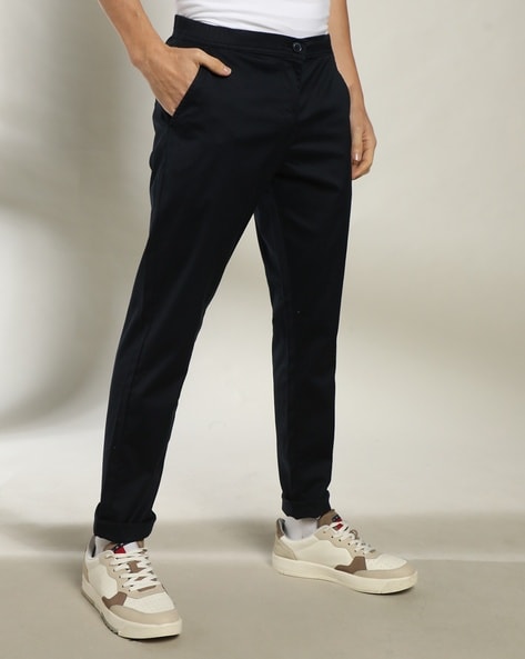 Men Relaxed Fit Flat-Front Chinos