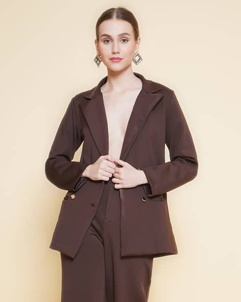 Buy Brown Blazers Waistcoats for Women by KATLINE Online